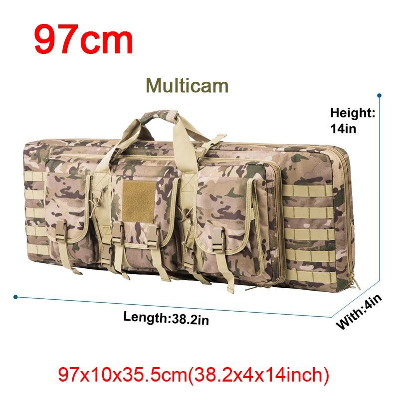 LQARMY Tactical Double Rifle Case With MOLLE Gun Bag
