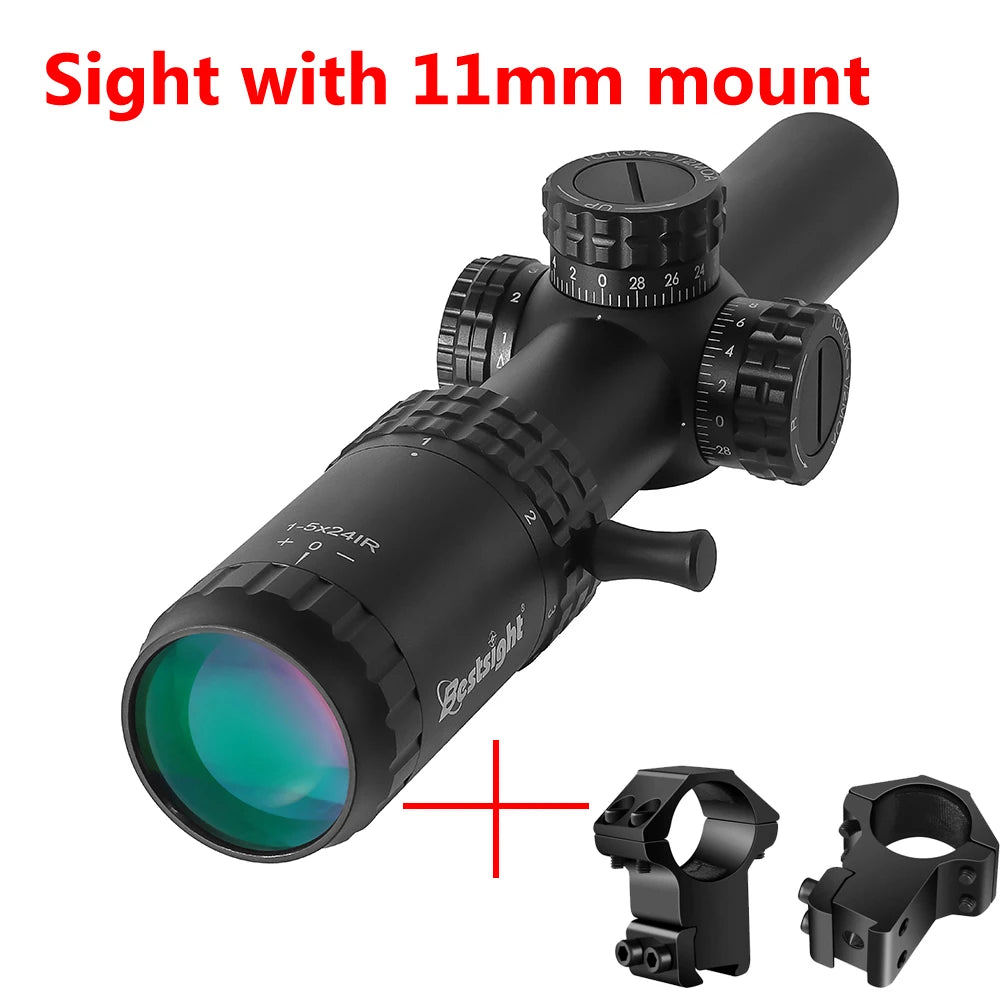 Bestsight 1to5x24 Tactical Rifle Scope With Illuminated Reticle AR15