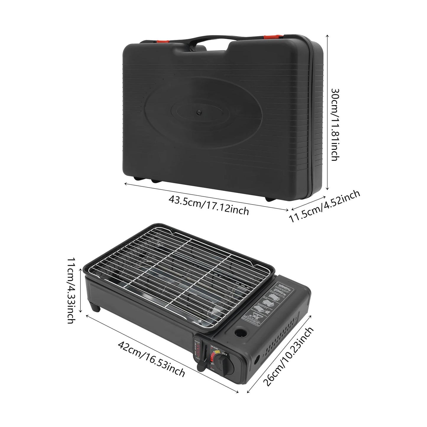 Portable Gas Barbecue Stove With Carrying Case For Camping