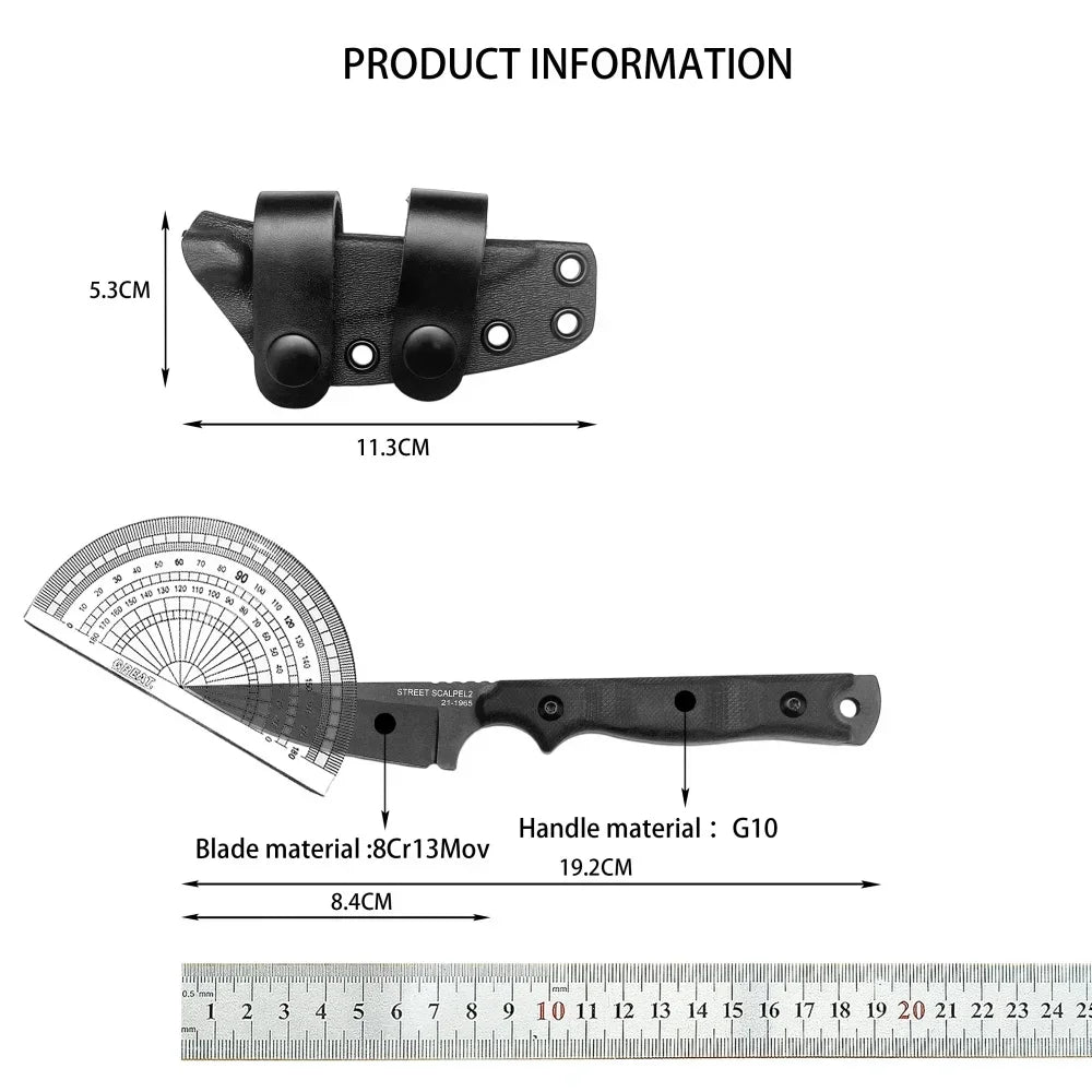 DIY Supplies Tops Straight Knife G10 Handle 8Cr13Mov Blade
