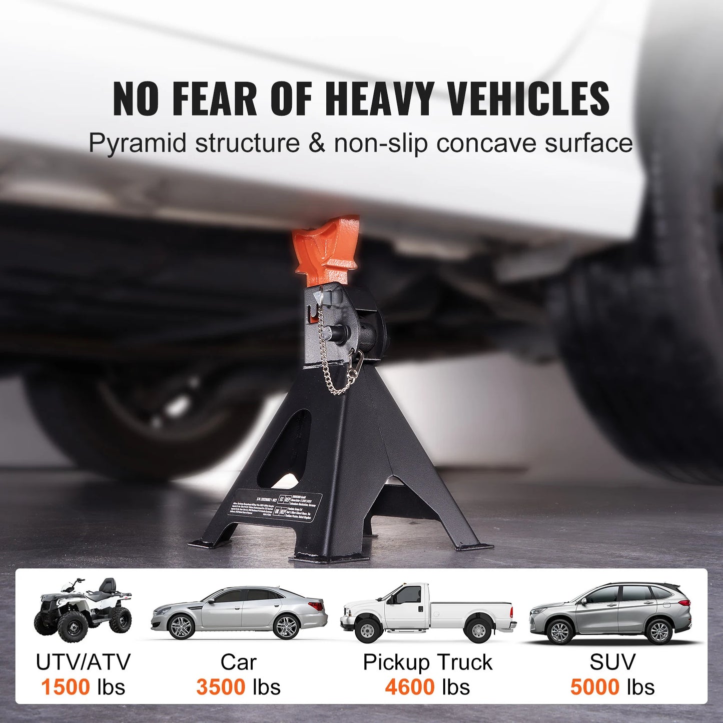 SucceBuy Jack Stands Three to Six Ton Capacity Double Locking