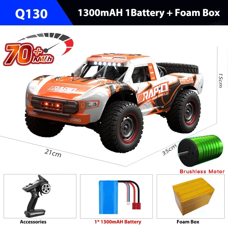 WDSZKMYF JJRC Q130 70 KMH 4WD Brushless RC Car Lights