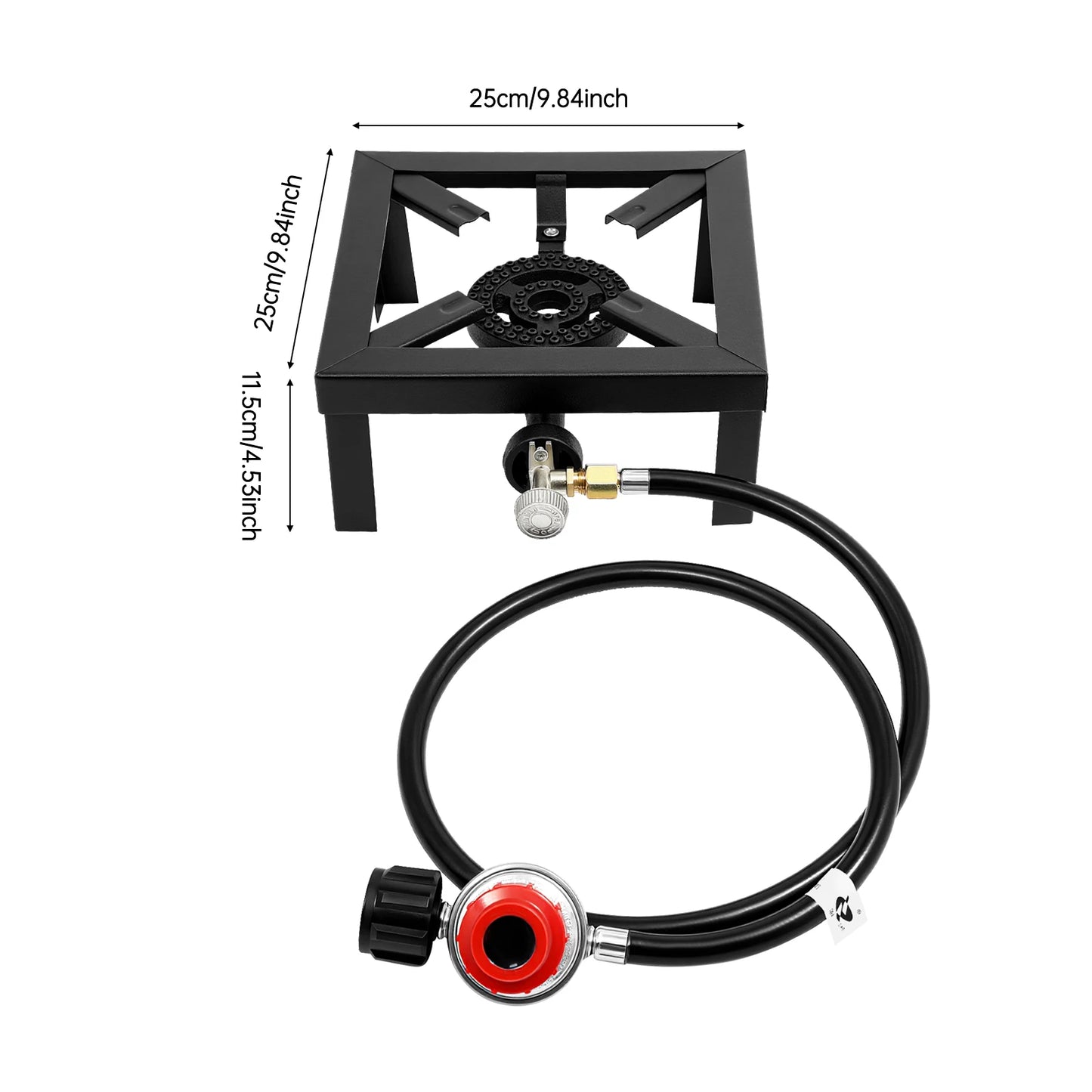 Portable Double Burner Outdoor Gas Stove Propane Cooker Adjustable Regulator