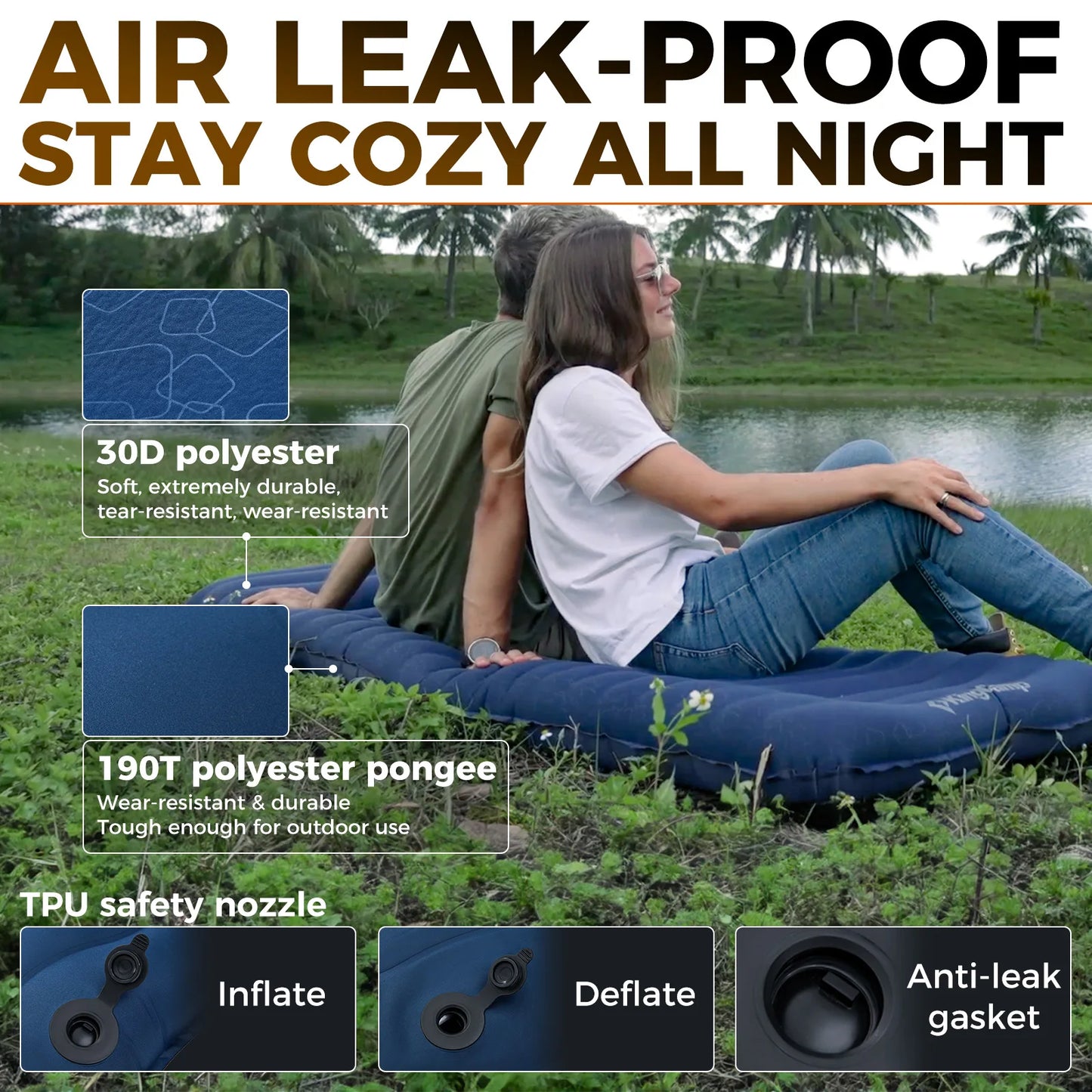 KingCamp Ultralight Inflatable Sleeping Pad For Camping And Hiking Carry Bag