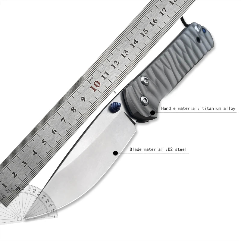 DIY Supplies Woodworking Titanium Folding Knife With D2 Blade