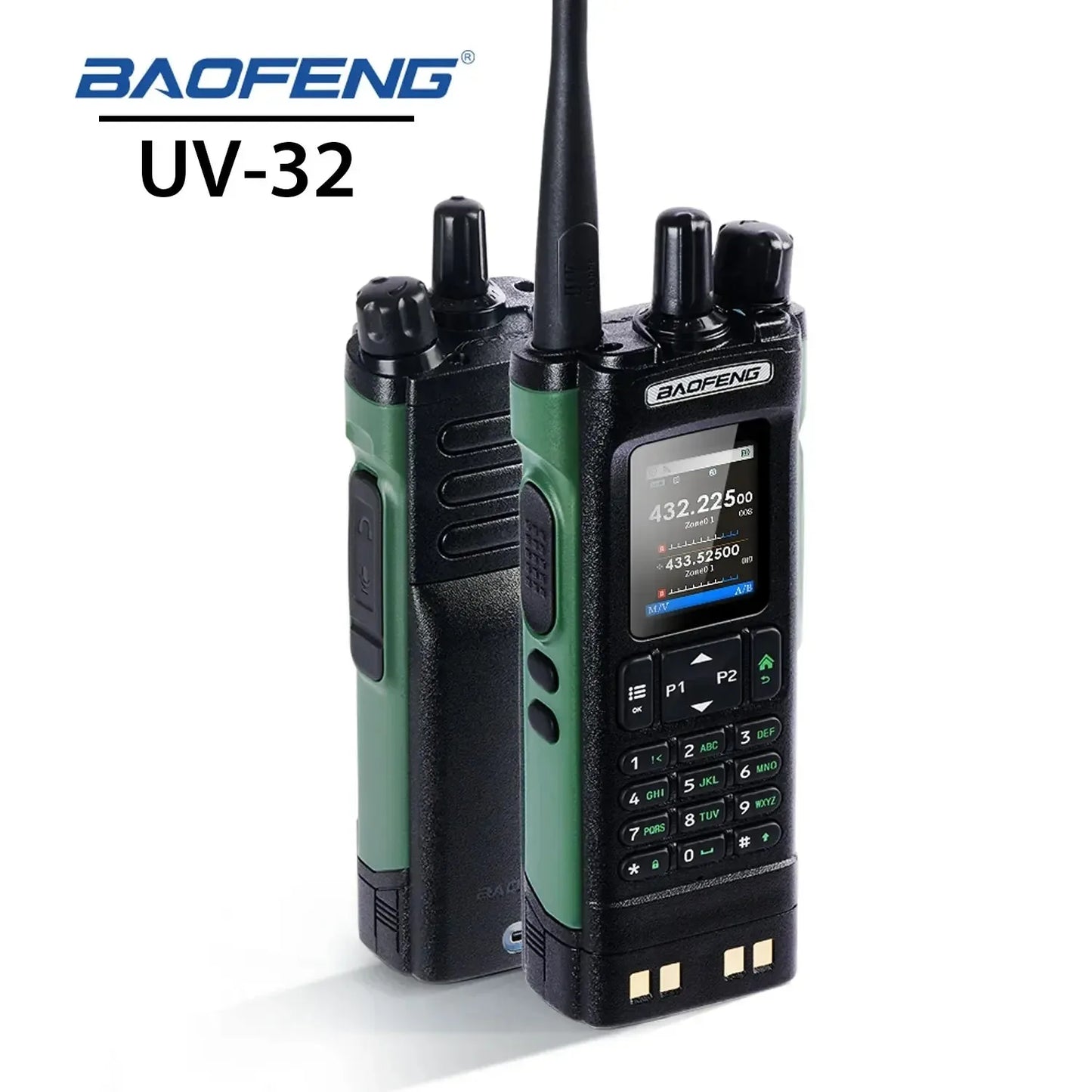 BAOFENG UV-32 GPS Walkies Talkie AM FM Long Range Bluetooth Programming 10W Wireless Copy Frequency 1000CH Two Way Radio