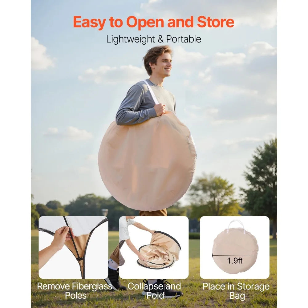 Pop-Up Sports Tent 47x47 in Outdoor Weather-Resistant Clear Pod