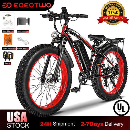 EOEOTWO E01 Electric Fat Tire Ebike 34 MPH For Adults
