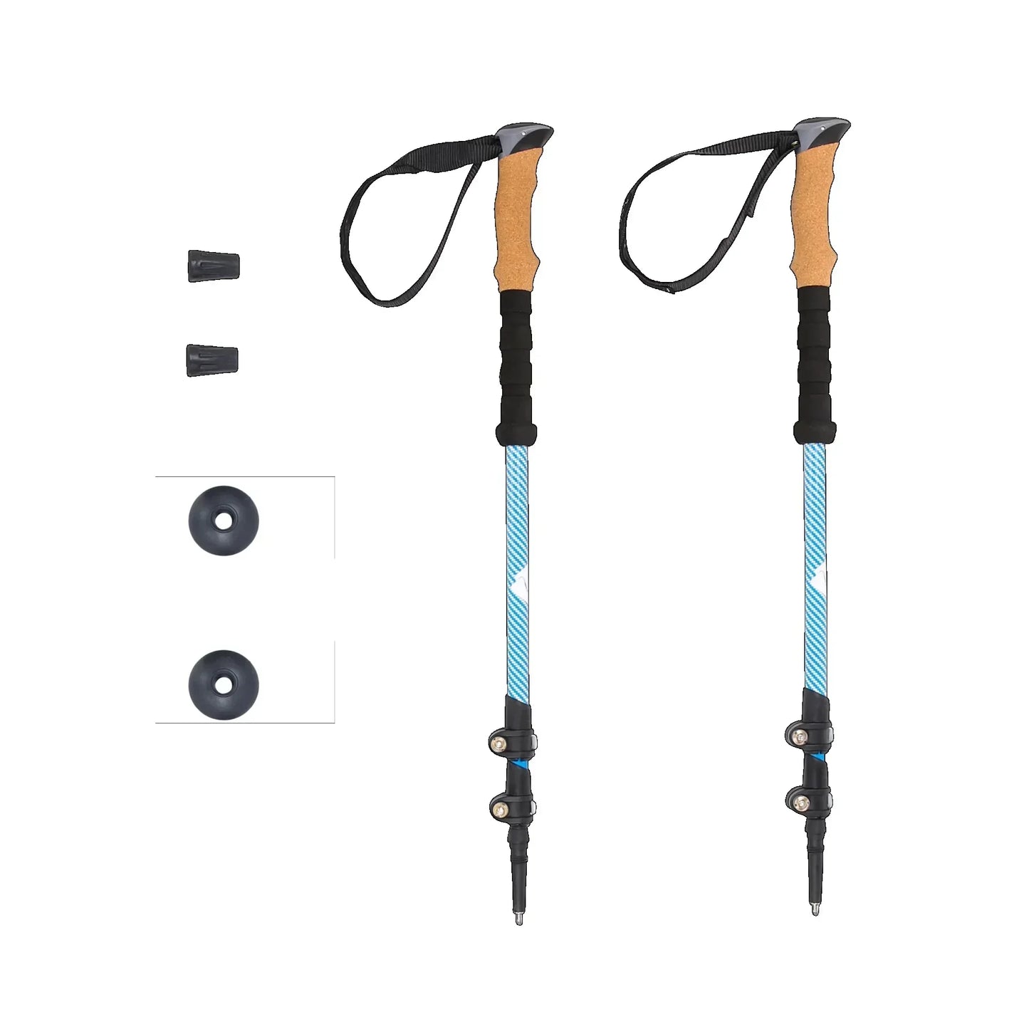 Lightweight Carbon Fiber Trekking Poles Quick Lock Cork Grip