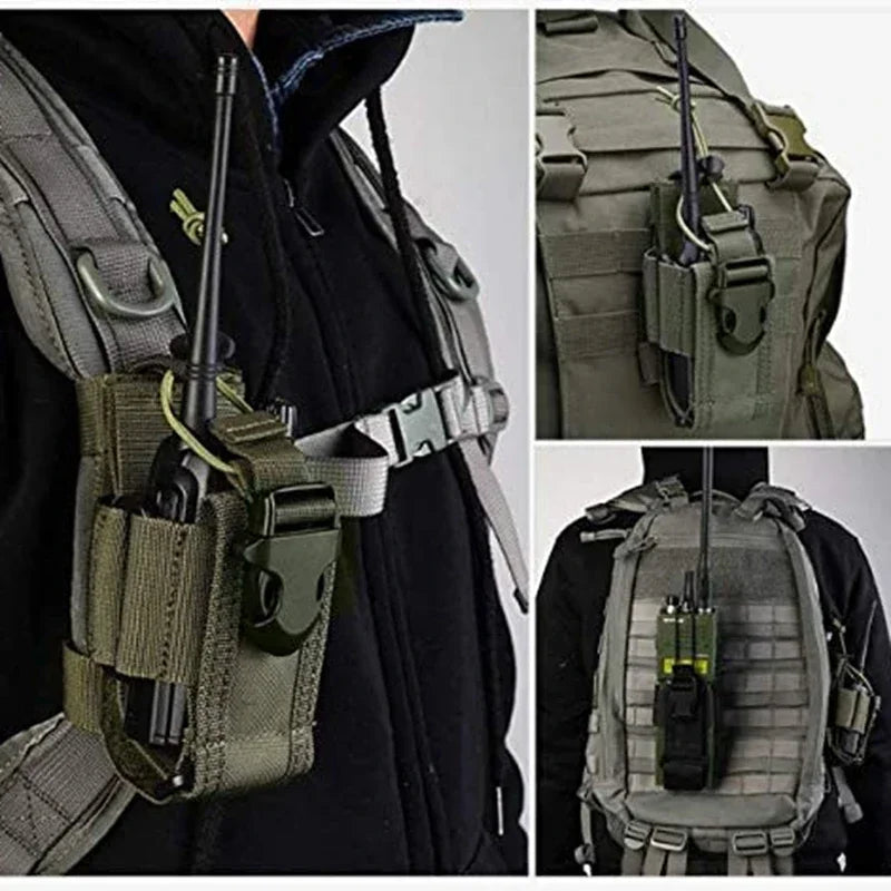 Nylon Molle Walkie Talkie Pouch Radio Holder Waist Pack