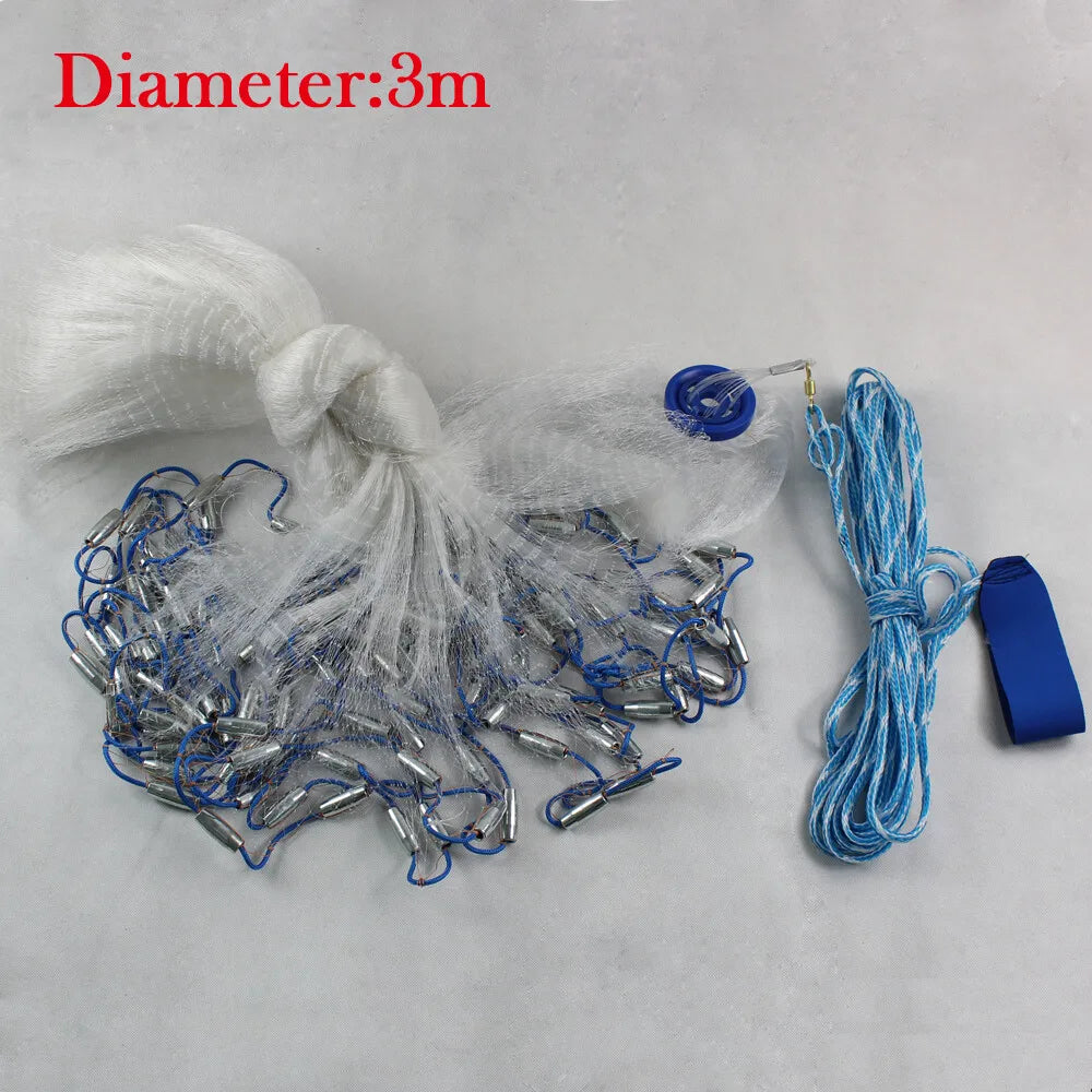 Bymaocar Hand Cast Fishing Net For Bait With Sinker