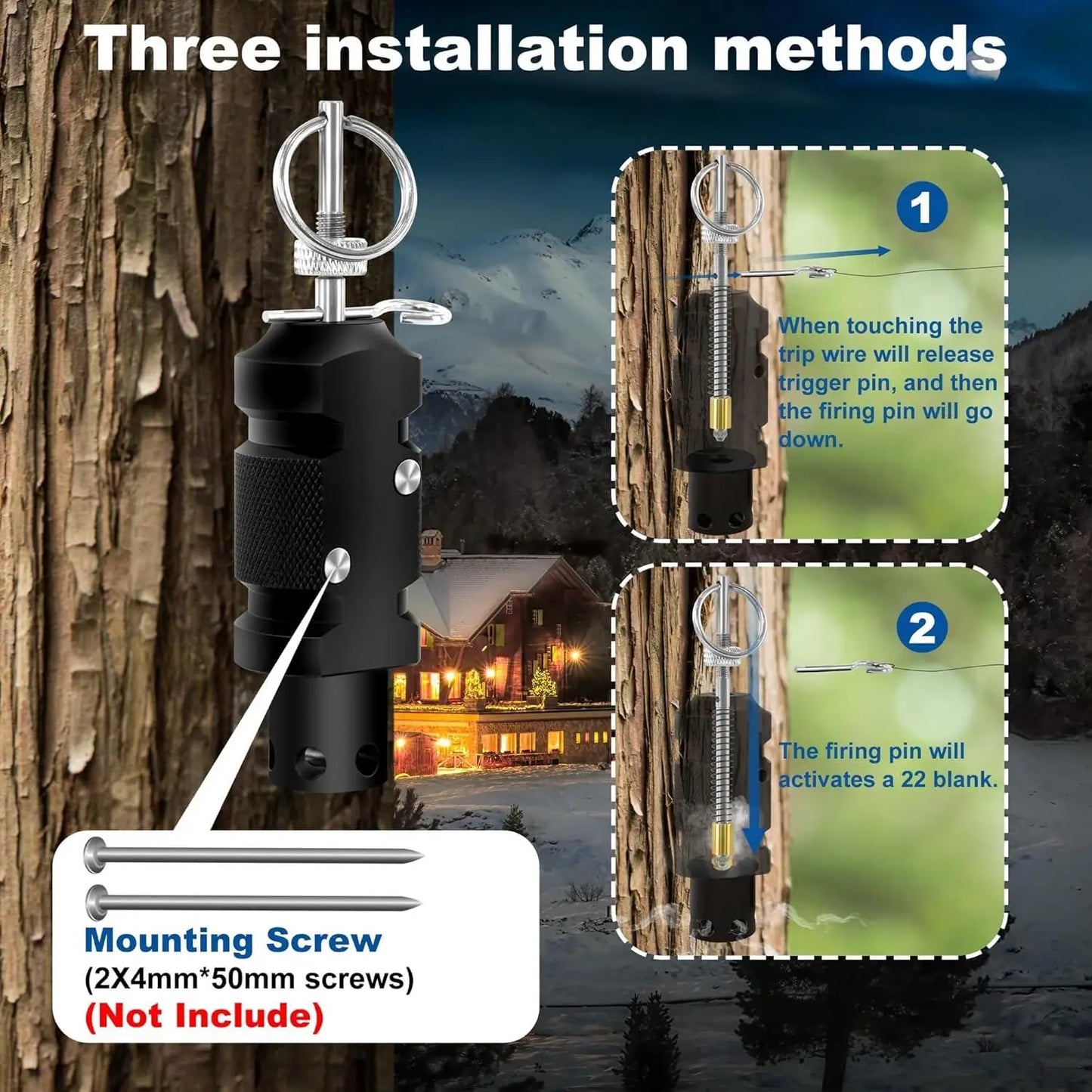 6-Pack Perimeter Trip Wire Alarm with Kevlar Cord Bear Deterrent for Camping Survival & Home Defense