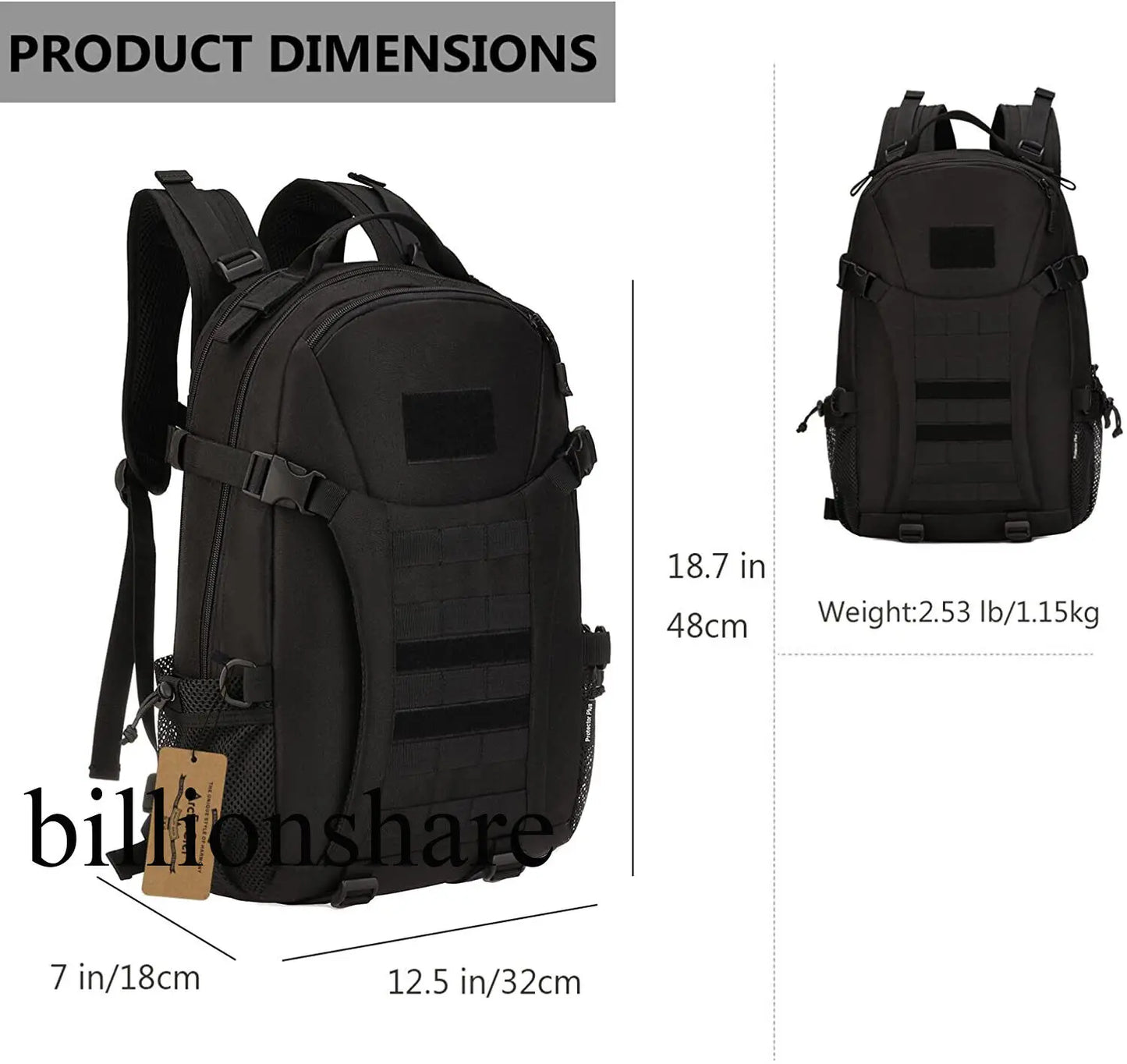 Tactical Backpack MOLLE Military Rucksack Waterproof