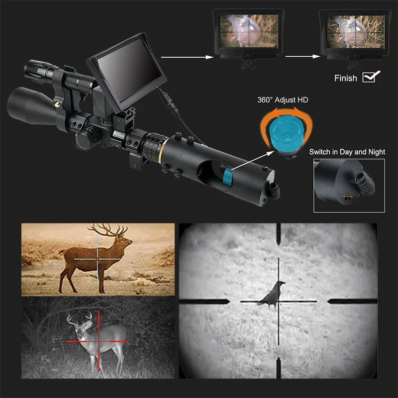 Night Vision Riflescope Hunting Scopes Optics Sight Tactical 850nm Infrared LED IR Waterproof Night Vision Hunting Camera