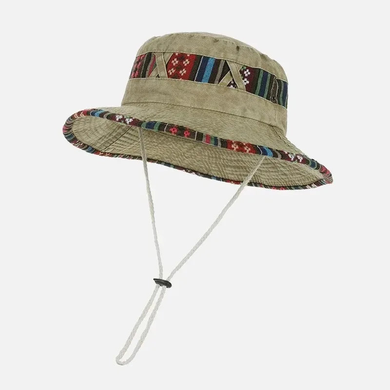 Men's Summer Fisherman Bucket Hat Outdoor Sunshade Panama Style