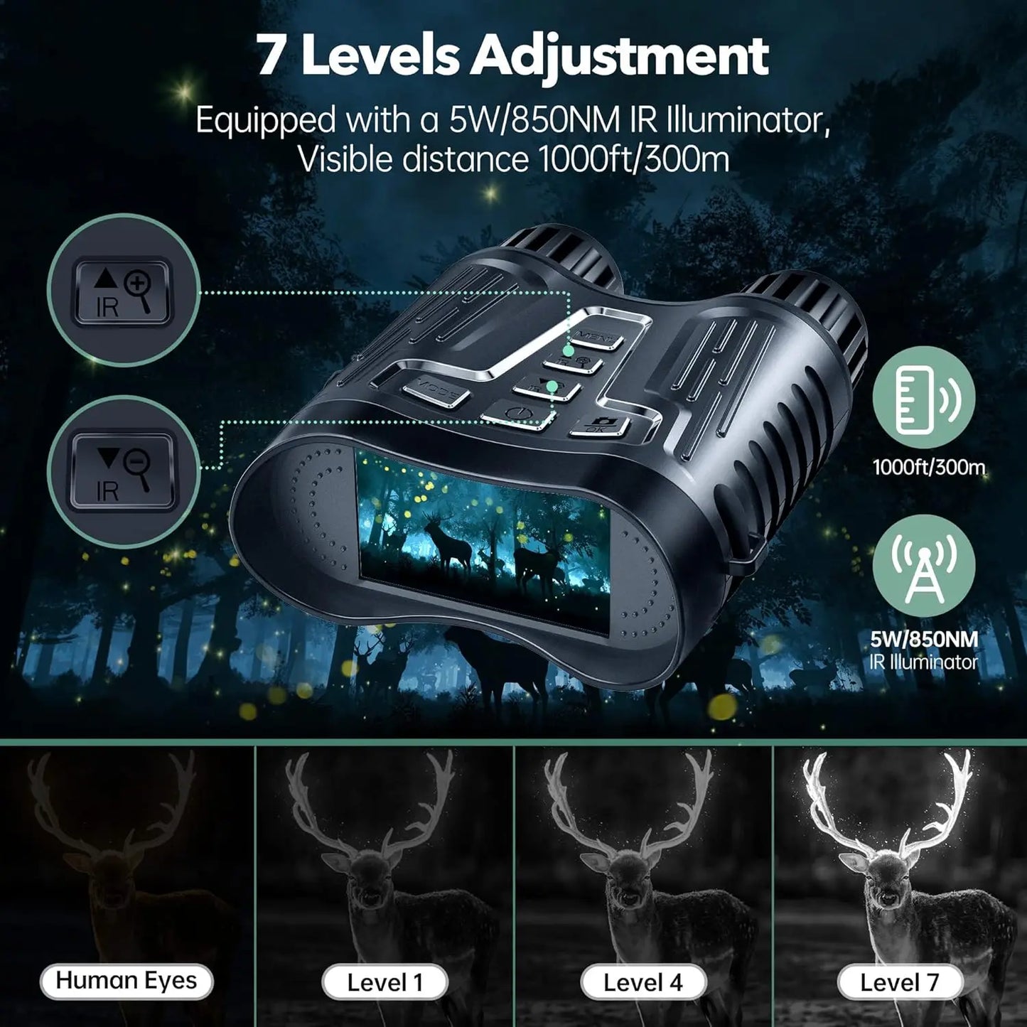 DIYIMI Night Vision Binoculars 8x Digital Zoom IR Video Recording