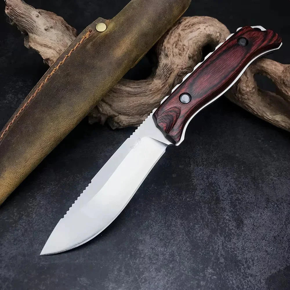 BM 15002 Hunt Saddle Mountain Skinner Fixed Knife CPM-S30V Steel Blade Hiking Survival Rescue Tactical Knife Wooden Handle
