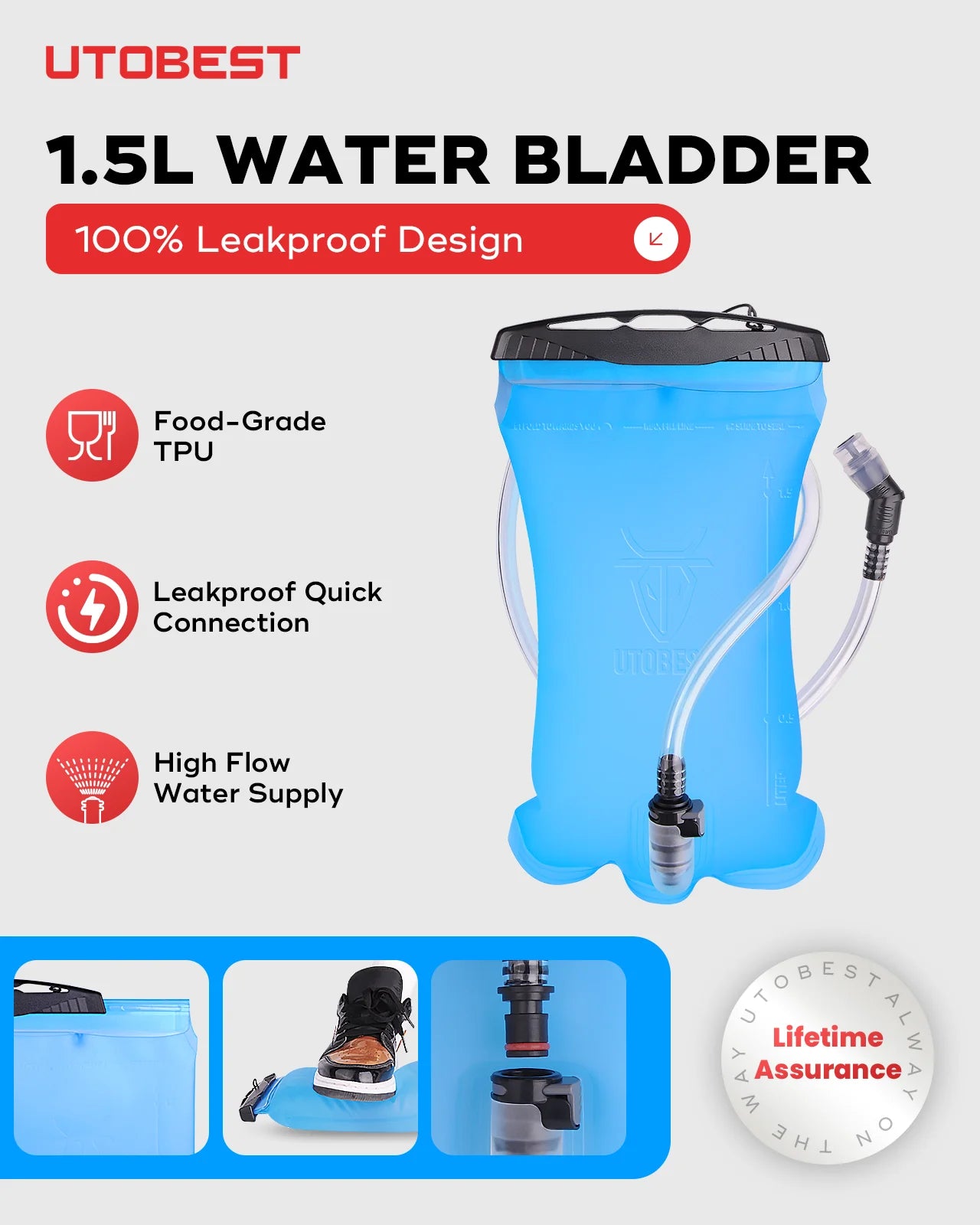 UTOBEST 2-Pack 5L Running Vest with 1.5L Hydration Reservoir Set Ultralight Multi-Pocket Outdoor Vest for Camping and Fishing