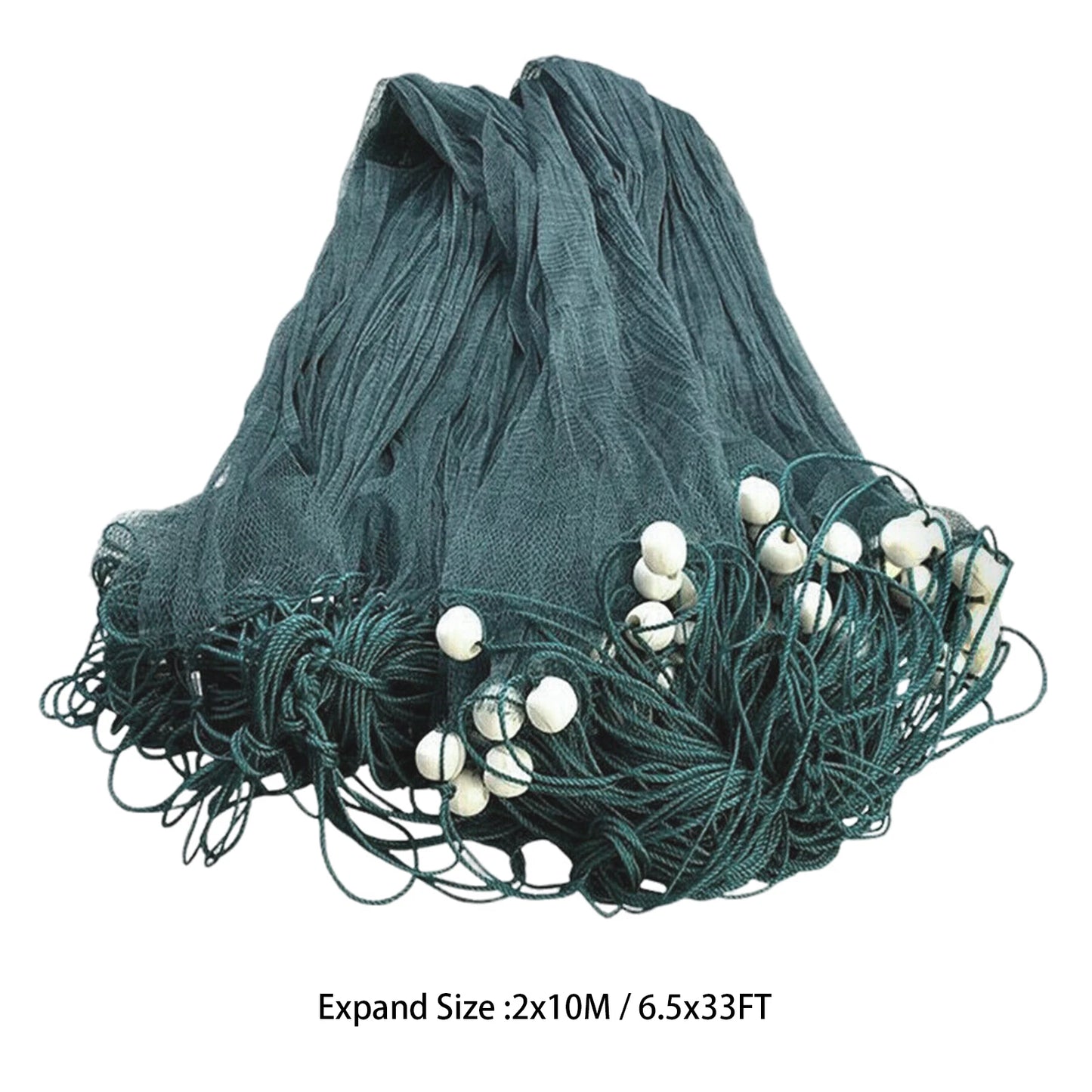 33x6.5ft Fish Net Handmade Fishing Drag Net with High Density Mesh and Iron Pendant Seine Bait Fish Mesh Netting for Fishing