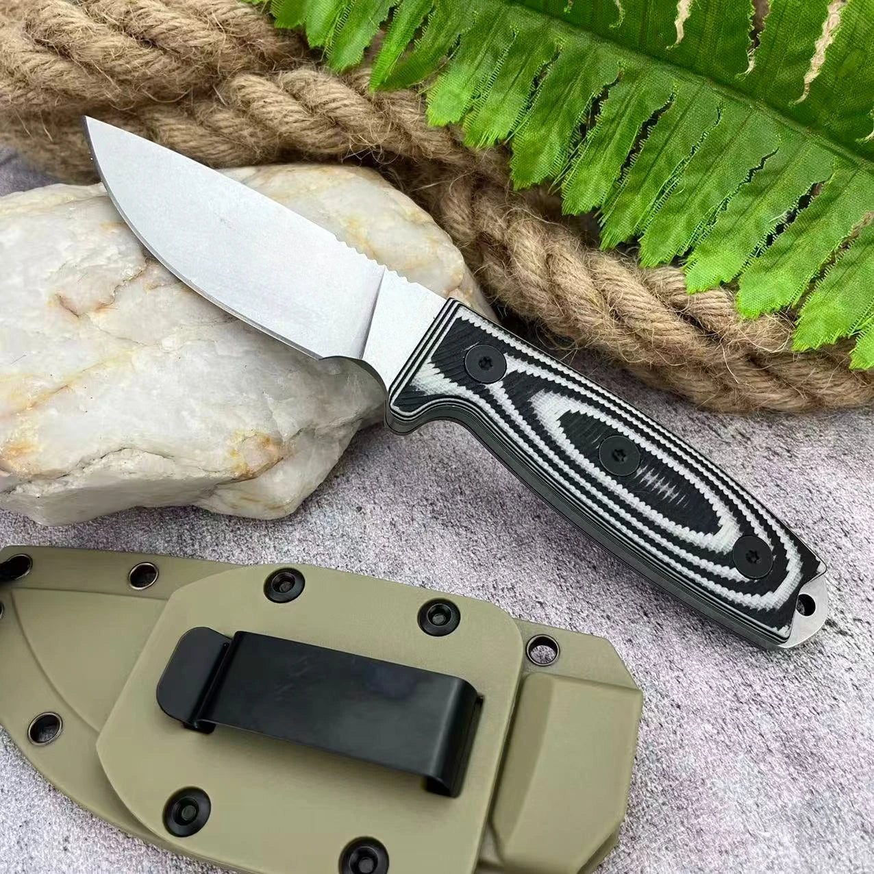 Outdoor Survival Camping Knife Trekking Knife High Hardness Wilderness Fishing Hiking Hunting Pocket Fixed Blade Knife EDC Knife