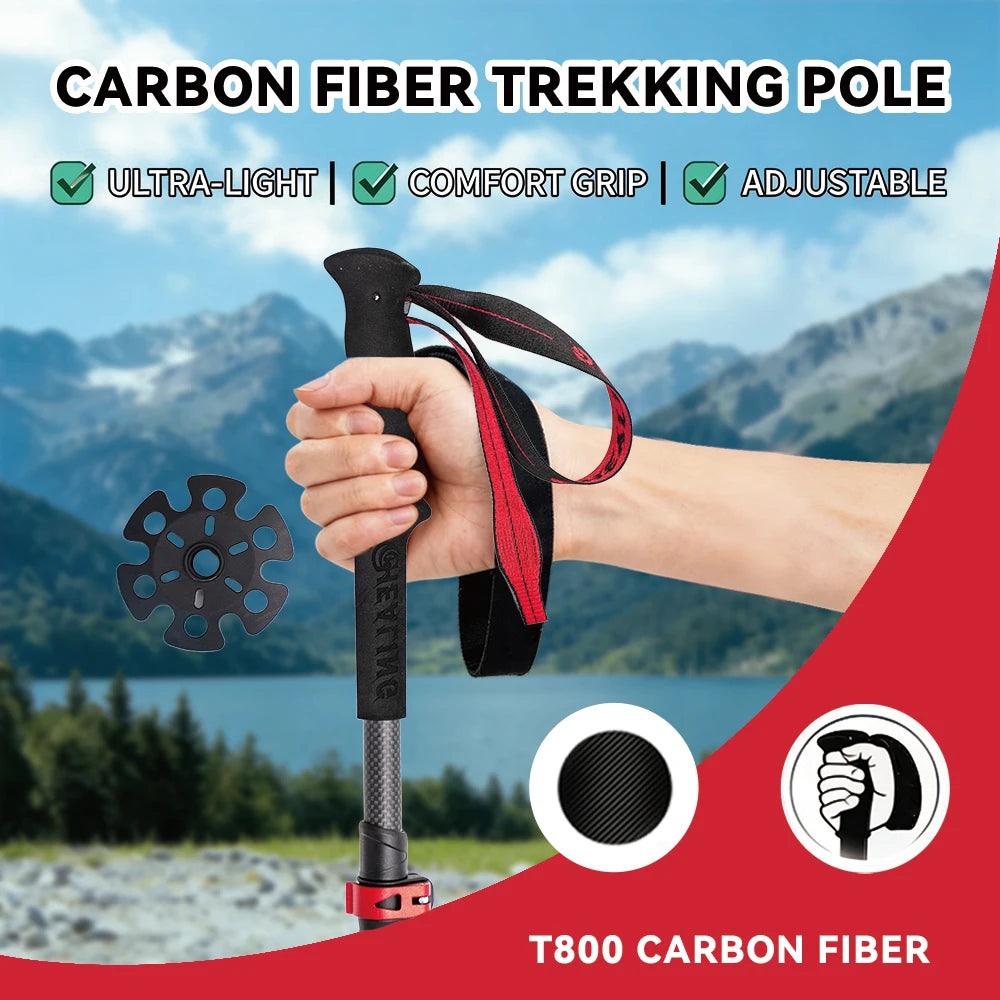OKHEALING CN Ultralight Carbon Fiber Trekking Poles