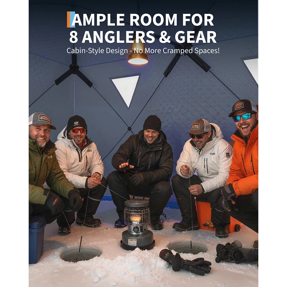 ce Fishing Shelter, Pop Up Thermal Insulated Hub Tent with 210D Oxford Fabric, Windproof Design for 1-8 Persons Winter Fishing,