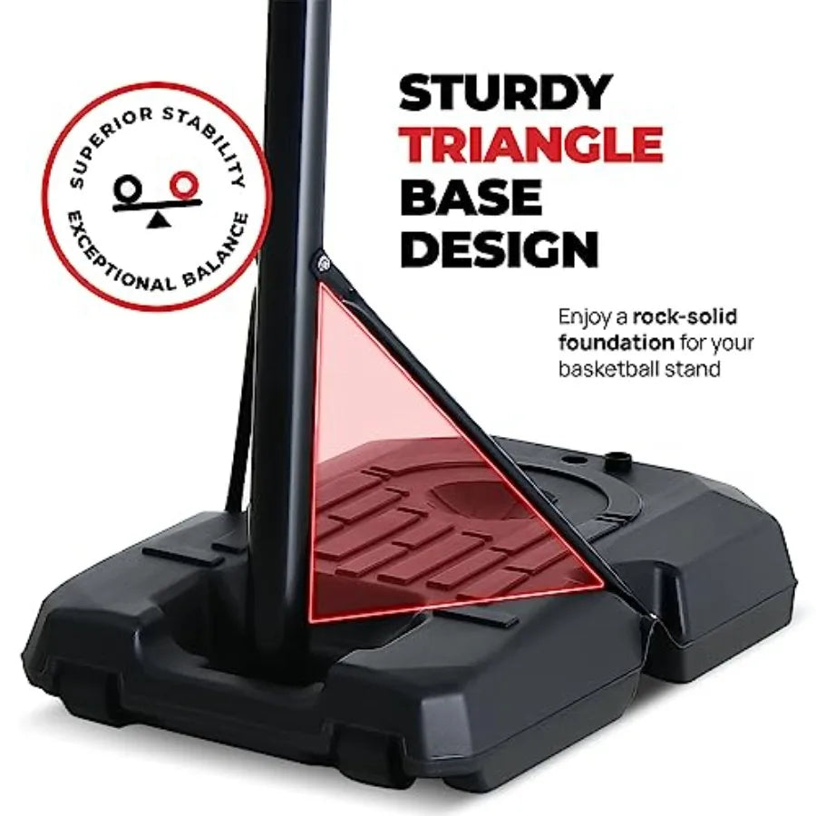 Portable Basketball Hoop 10 ft Adjustable - 44in Shatterproof Backboard - Basketball Goal System 8-10 ft Adjustable Basketball