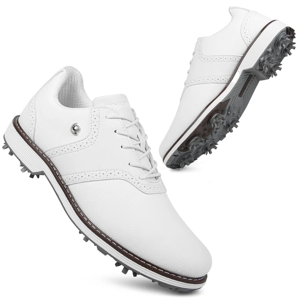 Lenox Men Golf Shoes Spikes Lace Up Walking Footwear