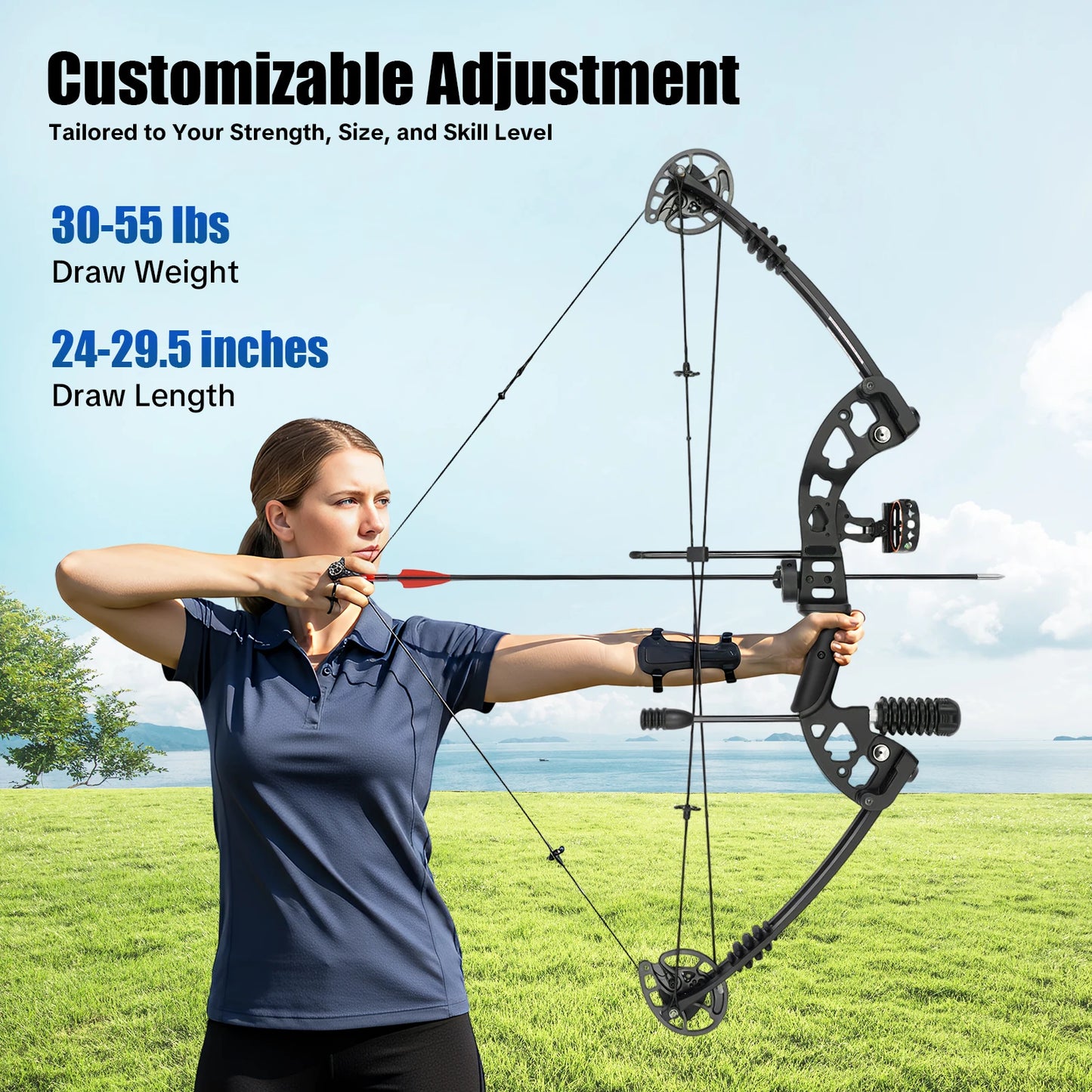 Compound Bow for Adults Right Hand Hunting Kit Sight