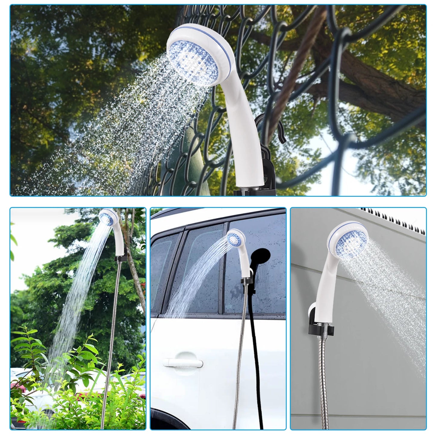 Rechargeable Portable Camping Shower Pump USB Outdoor Use