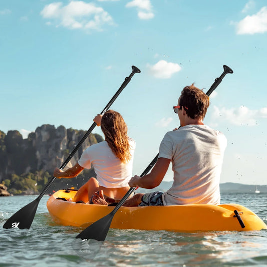 3-Piece Kayak Boat Paddle Adjustable Length Detachable SUP Paddle Aluminum Alloy Stand Up Paddleboard Paddles for Canoe Kayaking