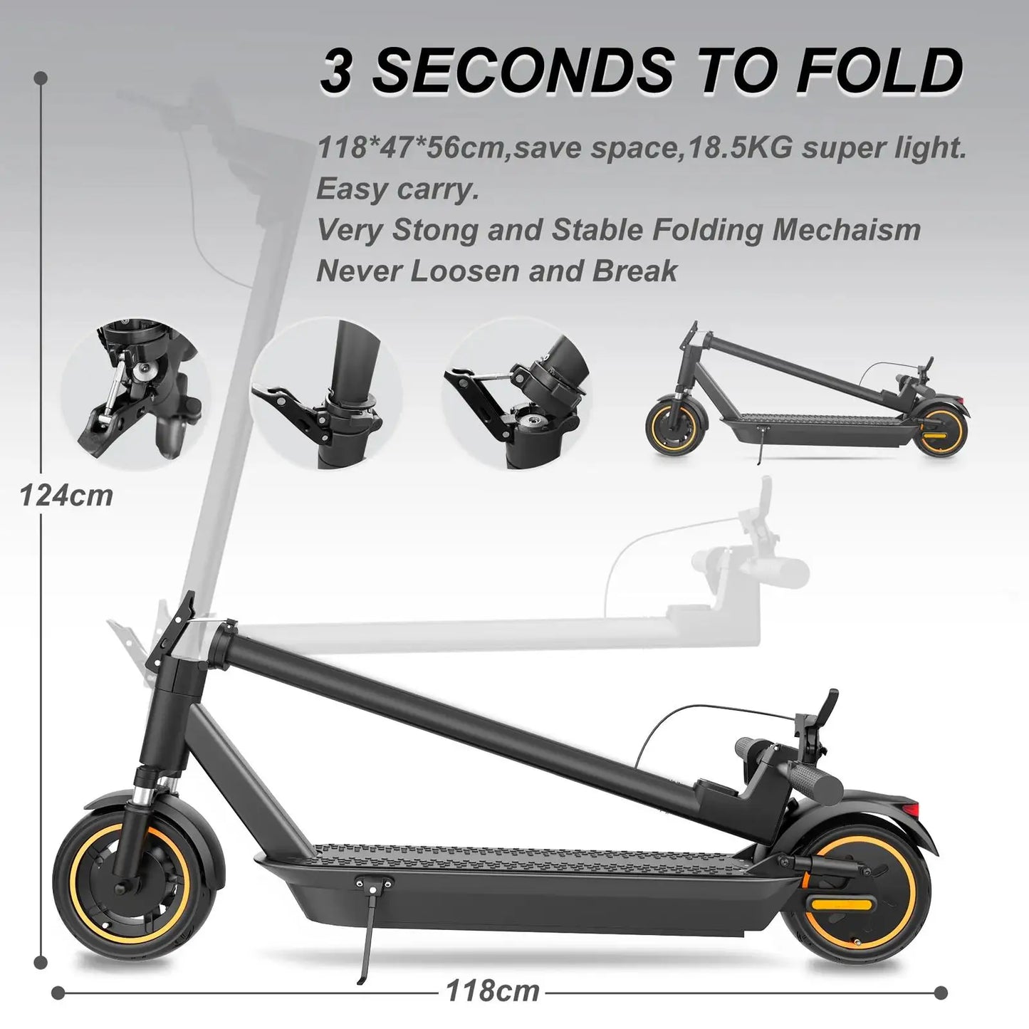 AOVOPRO ESMAX Electric Scooter 500W 28 Mile Range Folding