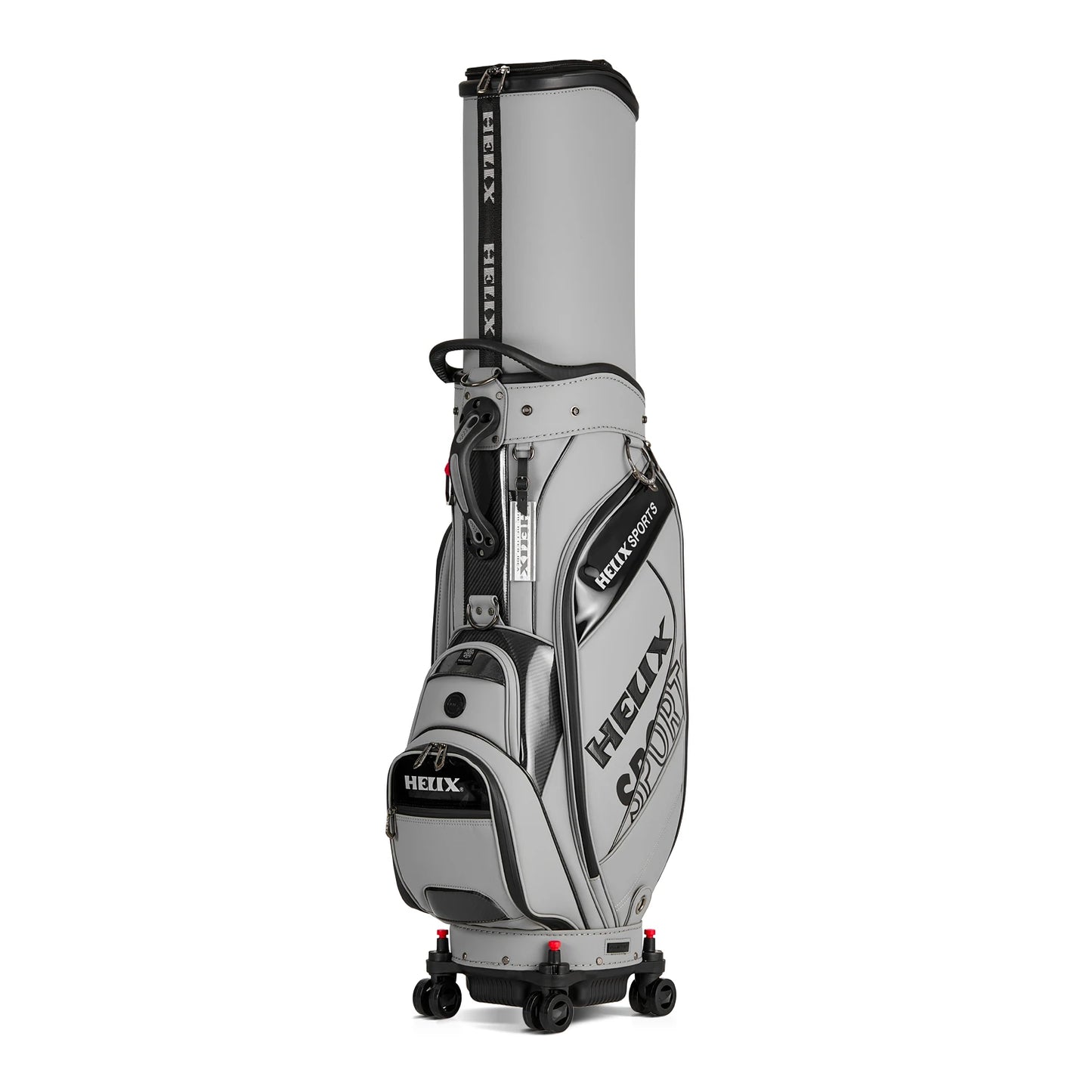 HELIX All-in-One Golf Bag - 4 Wheels with Locking System, Retractable Hard Top for Club Protection During Airline Travel