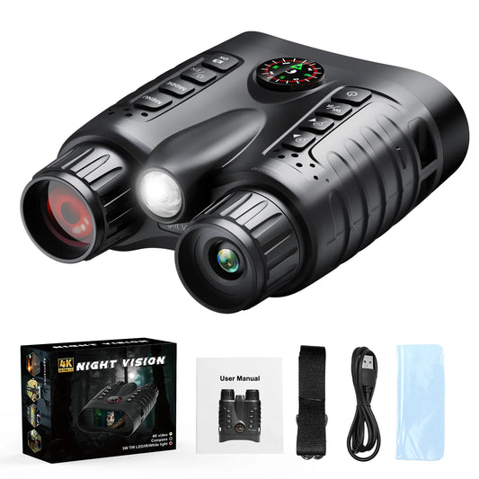 4K Night Vision Binoculars 8X Digital Zoom With Tactical Light 4500mAh Infrared Vision Night Goggle For Hunting Camping Boating