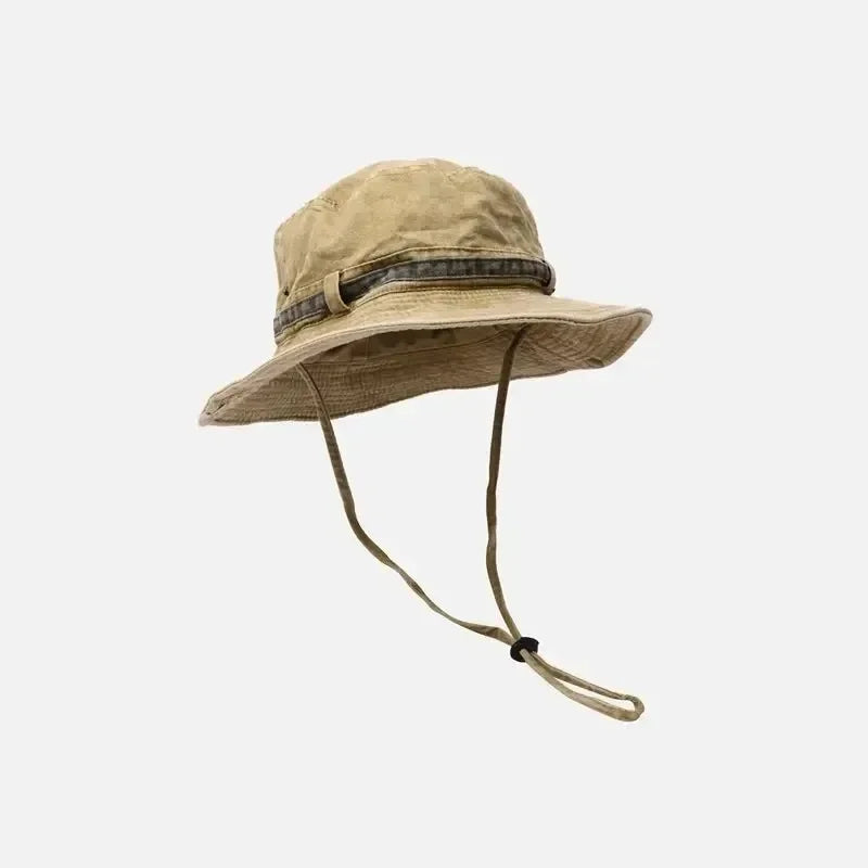 Men's Summer Fisherman Bucket Hat Outdoor Sunshade Panama Style