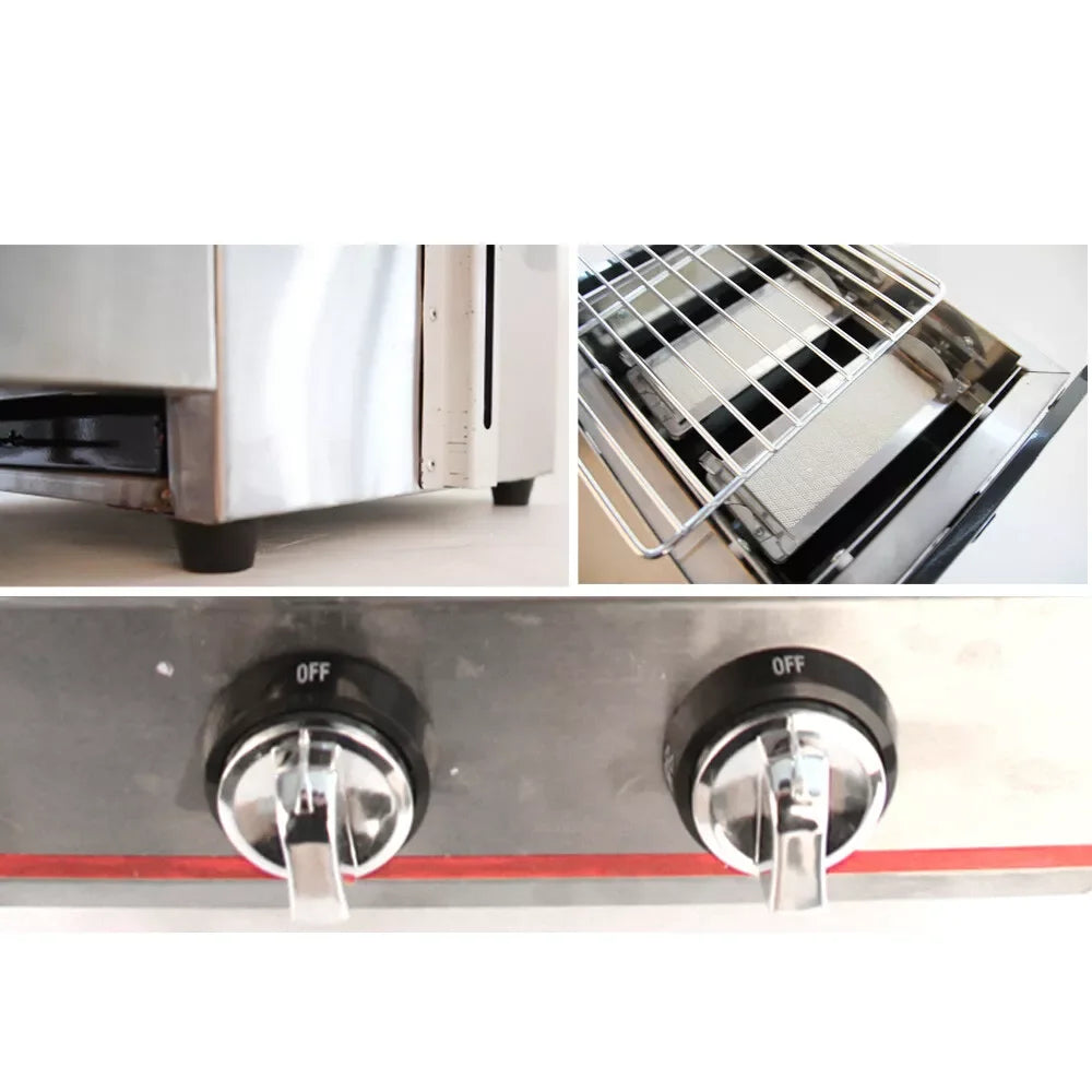 2 Burner Tabletop LPG Grill Stainless Steel Outdoor BBQ Camping Griddle Smokeless Portable Gas Barbeque Grill