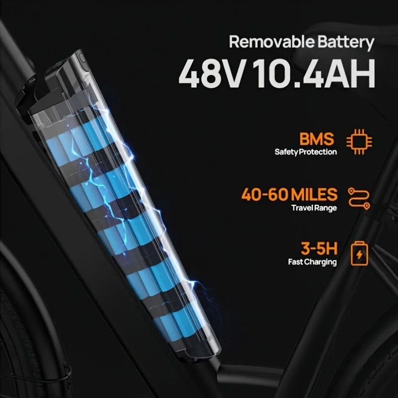 URLIFE E26 750W Electric Bike With Removable Battery
