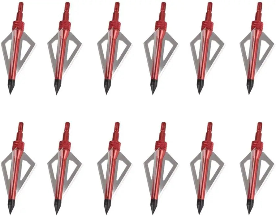 Hunting Broadheads 3 Blades Archery Broadheads 100 Grain 12 Pack Screw Arrow Heads Arrow Tips for Crossbow Compound Bow