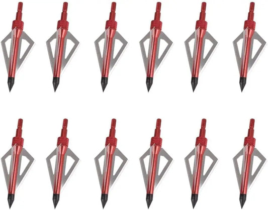 Hunting Broadheads 3 Blades Archery Broadheads 100 Grain 12 Pack Screw Arrow Heads Arrow Tips for Crossbow Compound Bow