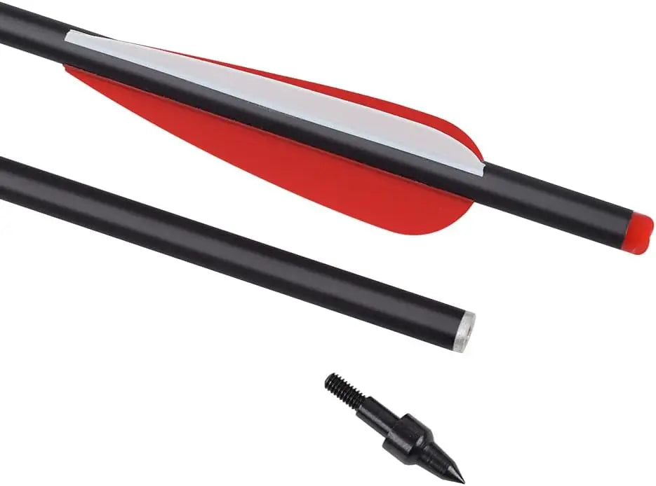 12pcs Crossbow Bolts Carbon Arrows 20 22 inch Hunting Archery Arrows with 3.8" vanes and 100 Grains Replaced Arrowhead Tips