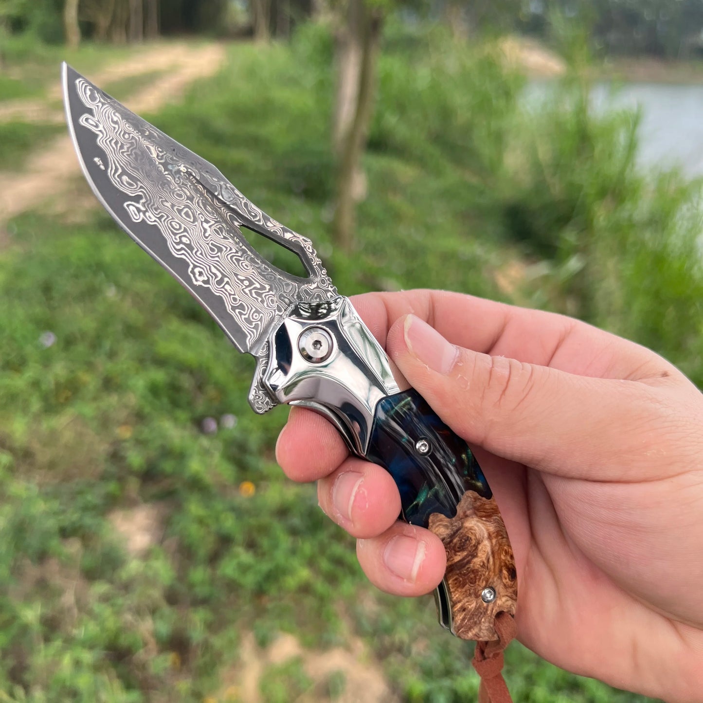 FORESAIL Handmade folding Knife Japan VG 10 Damascus Steel Pocket Knife Field Survival Outdoor Camping Fishing EDC Tool Knife