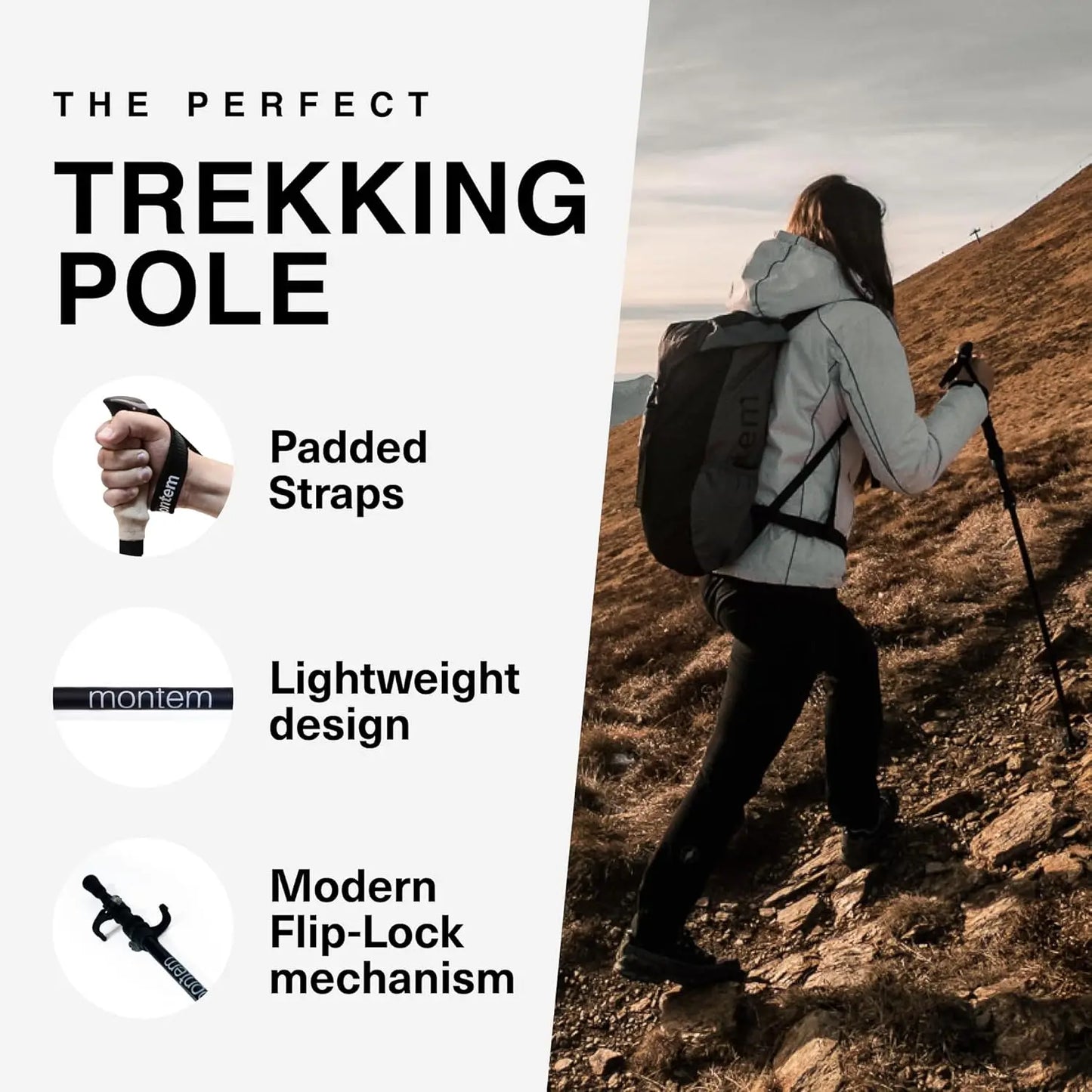 Ultra Light Carbon Fiber Trekking Poles - Adjustable, Foldable & Durable for Hiking and Walking