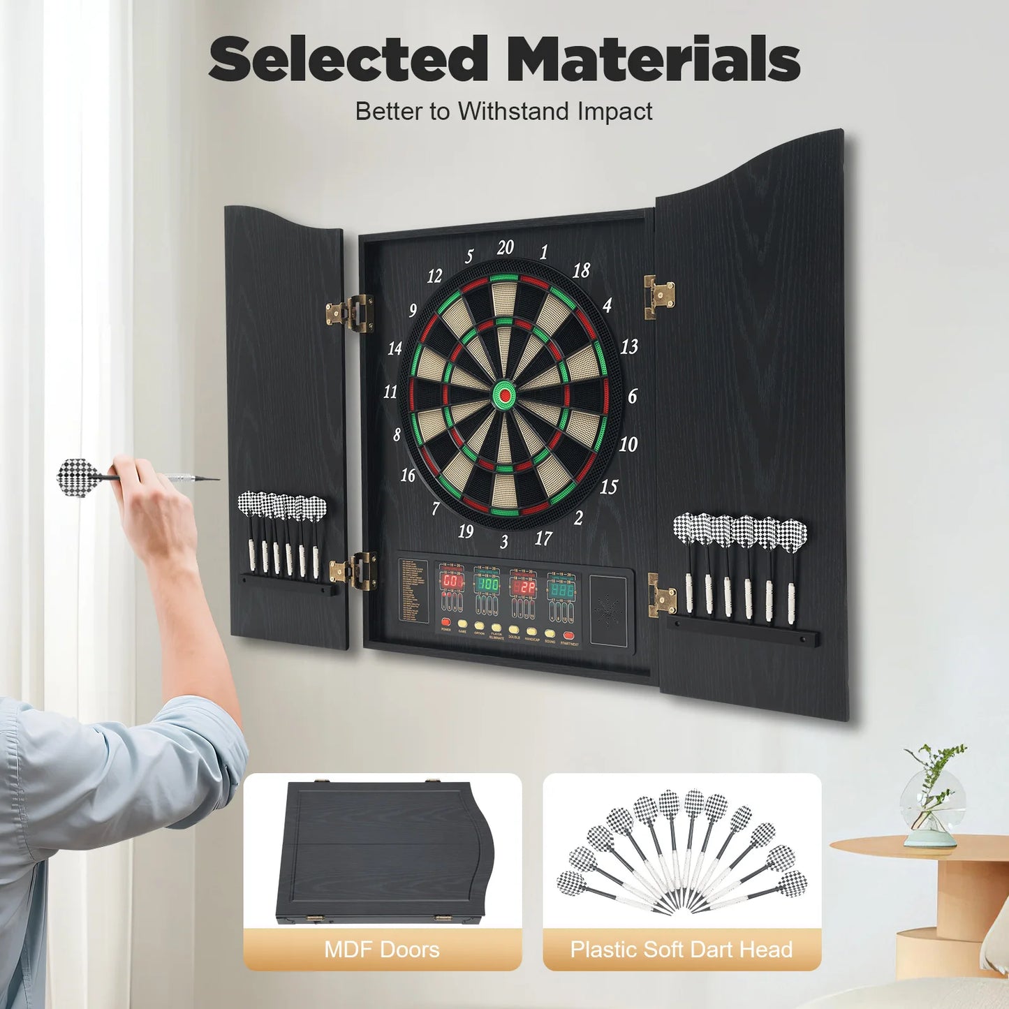 Electronic Dart Disc With Auto Scoring And LED Displays