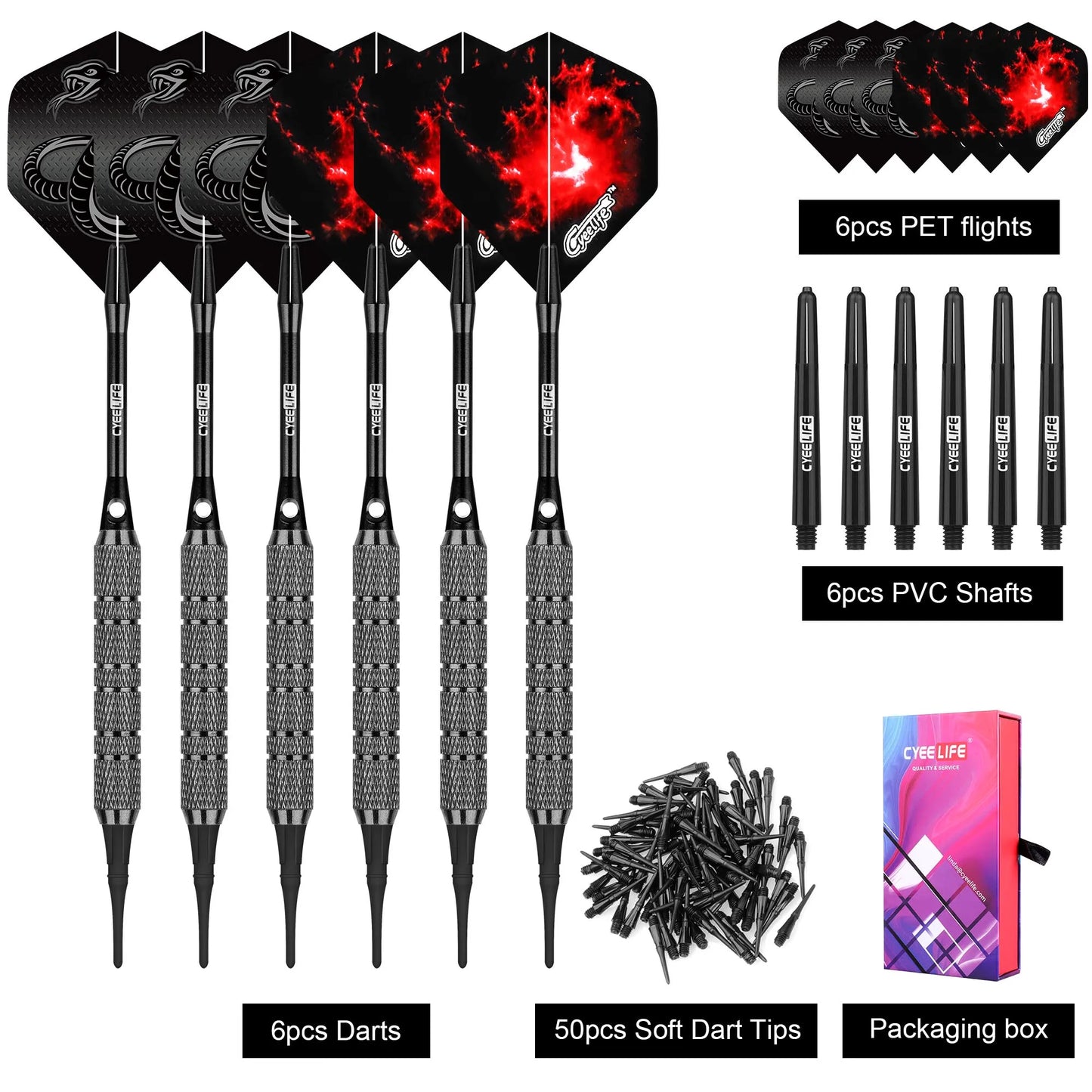 Cyeelife 18g/ 20g soft darts safety practice home entertainment adult competition fall resistant integrated set