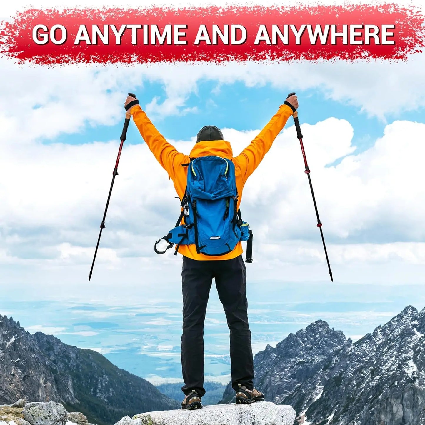 Lightweight Aluminum Trekking Poles With Cork Grips Telescopic