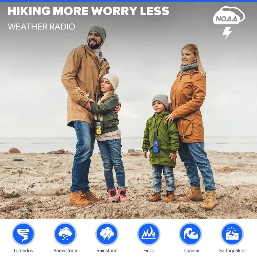 Walkie Talkies for Adults Long RangeRechargeable 4 Pack 2 Way Radios, Hiking Accessories Camping Gear Xmas Birthday Gift for Kid