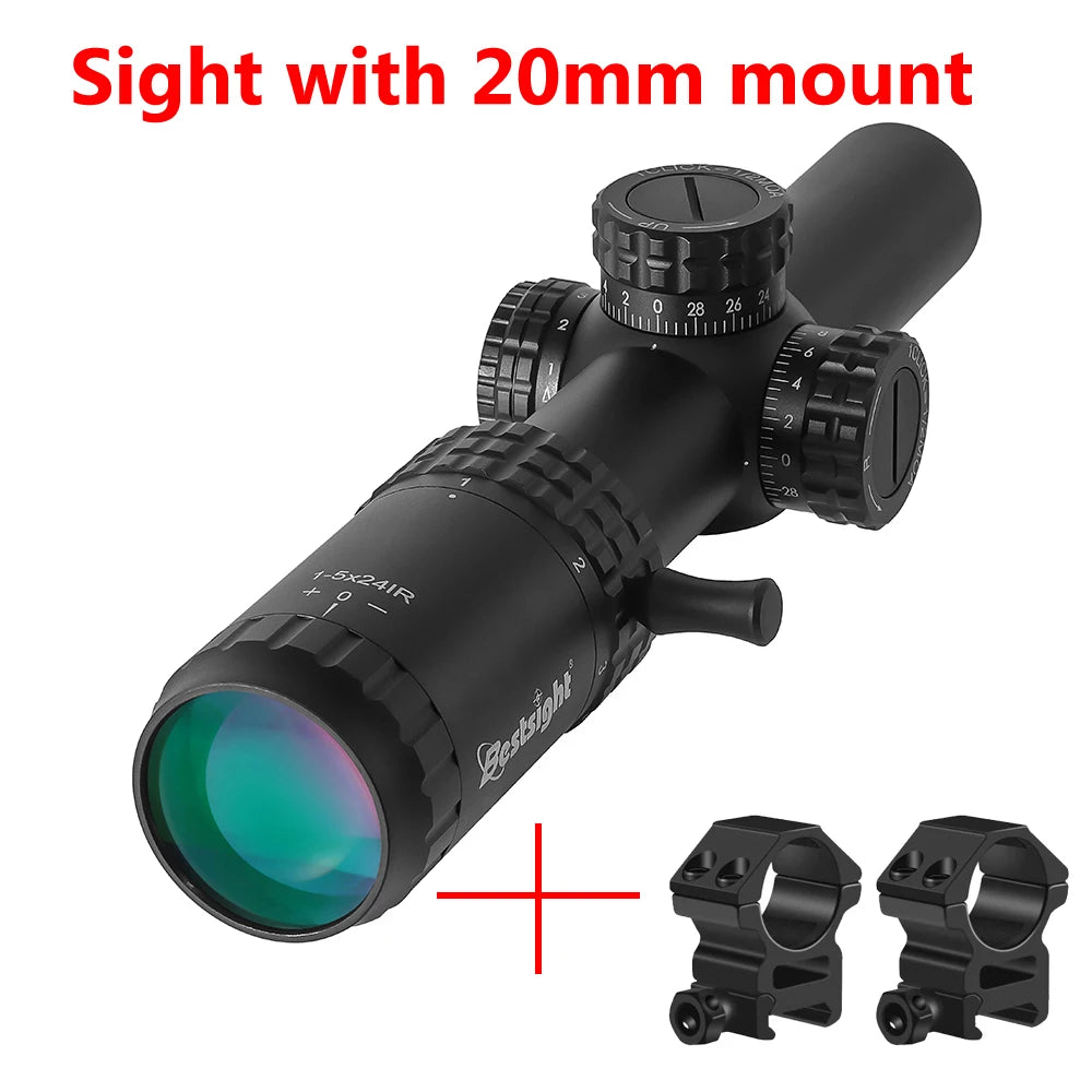 Bestsight 1to5x24 Tactical Rifle Scope With Illuminated Reticle AR15