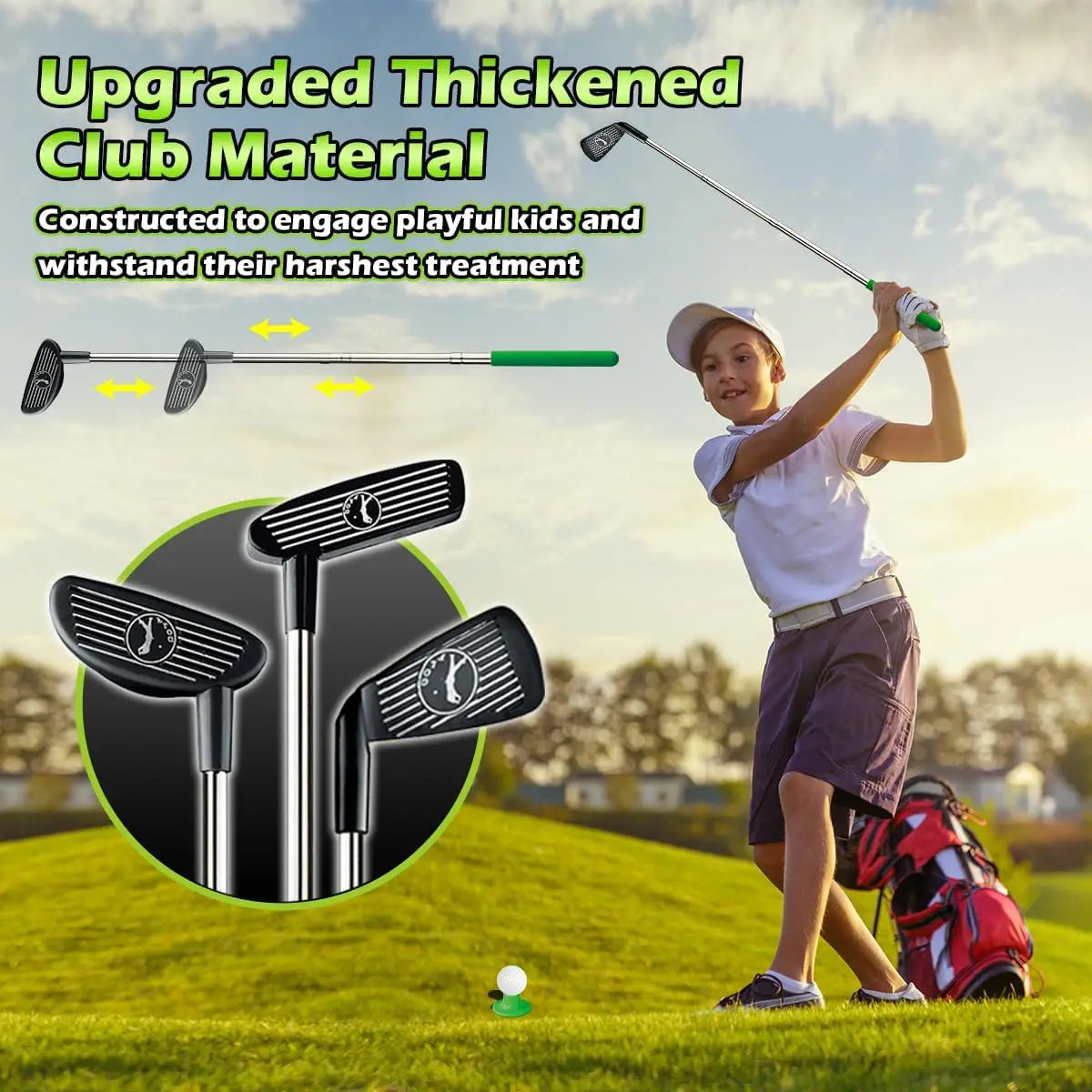 Kids Toy Golf Set Auto Returner Night Light Golf Balls Mat Toddler Mini Golf Game Indoor Outdoor Sports Toys Boys Christmas Gift