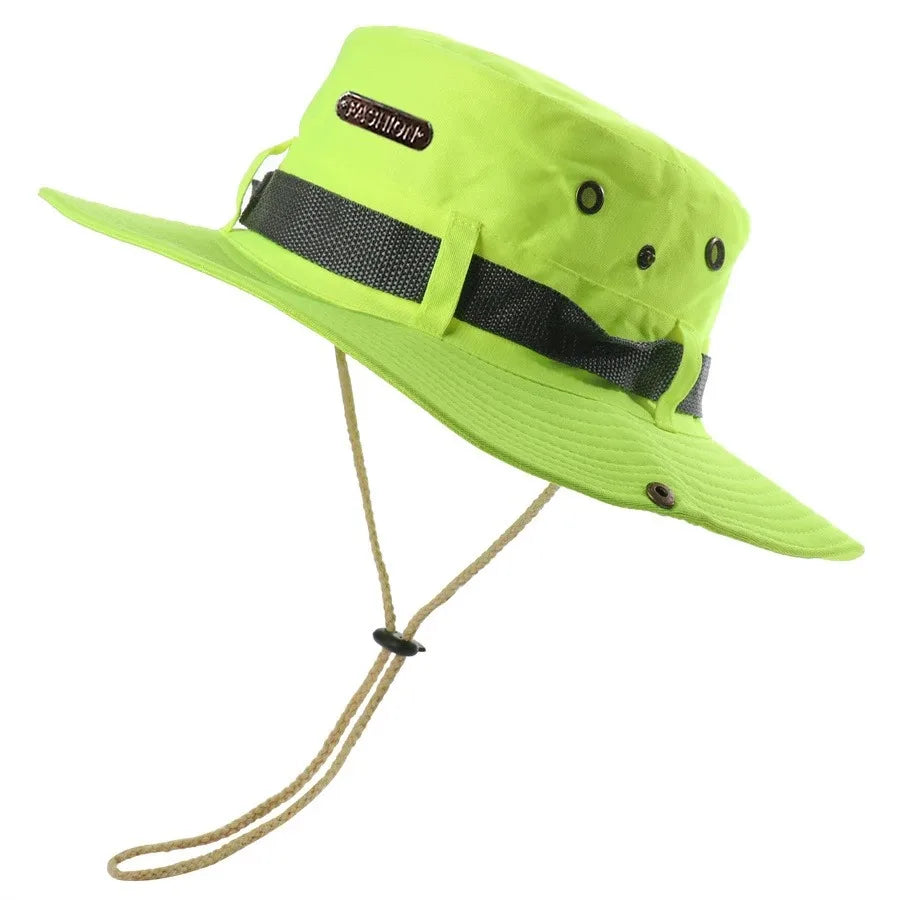 Men's Summer Fisherman Bucket Hat Outdoor Sunshade Panama Style
