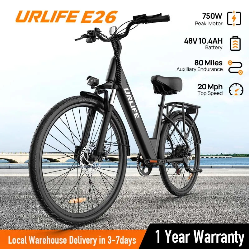 URLIFE E26 750W Electric Bike With Removable Battery